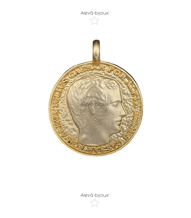 Alevá Bijoux Moneta Giulio Cesare Münz-Anhänger vergoldet