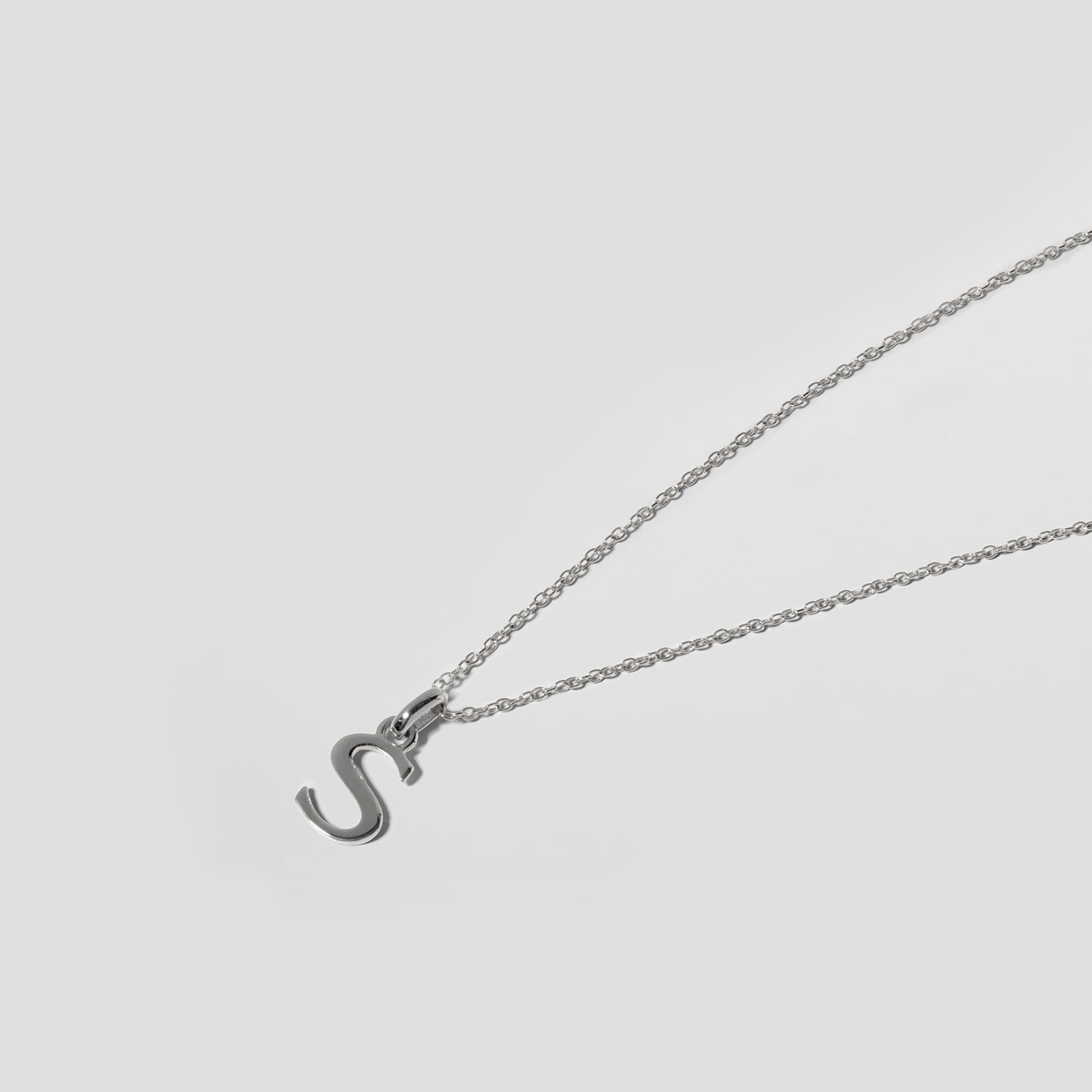Stilnest Initial Ankerkette 925 Silber Buchstabe 45 cm