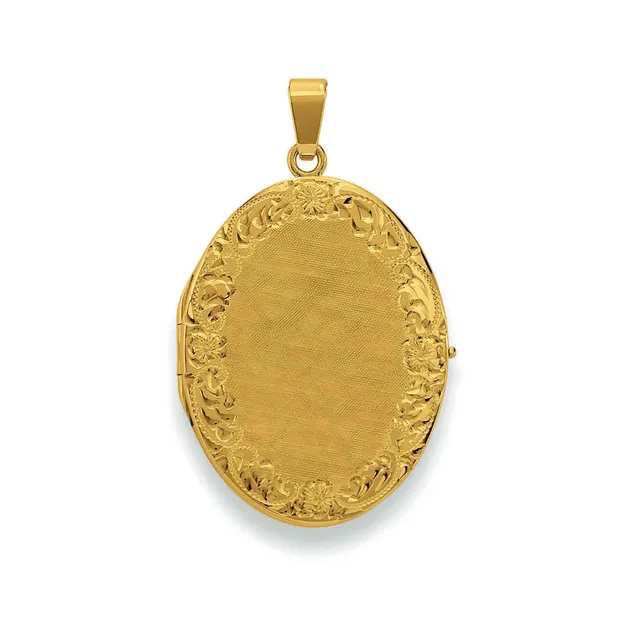 Eugen Rühle Anhänger Medaillon oval graviert 23x31mm 750 Gelbgold