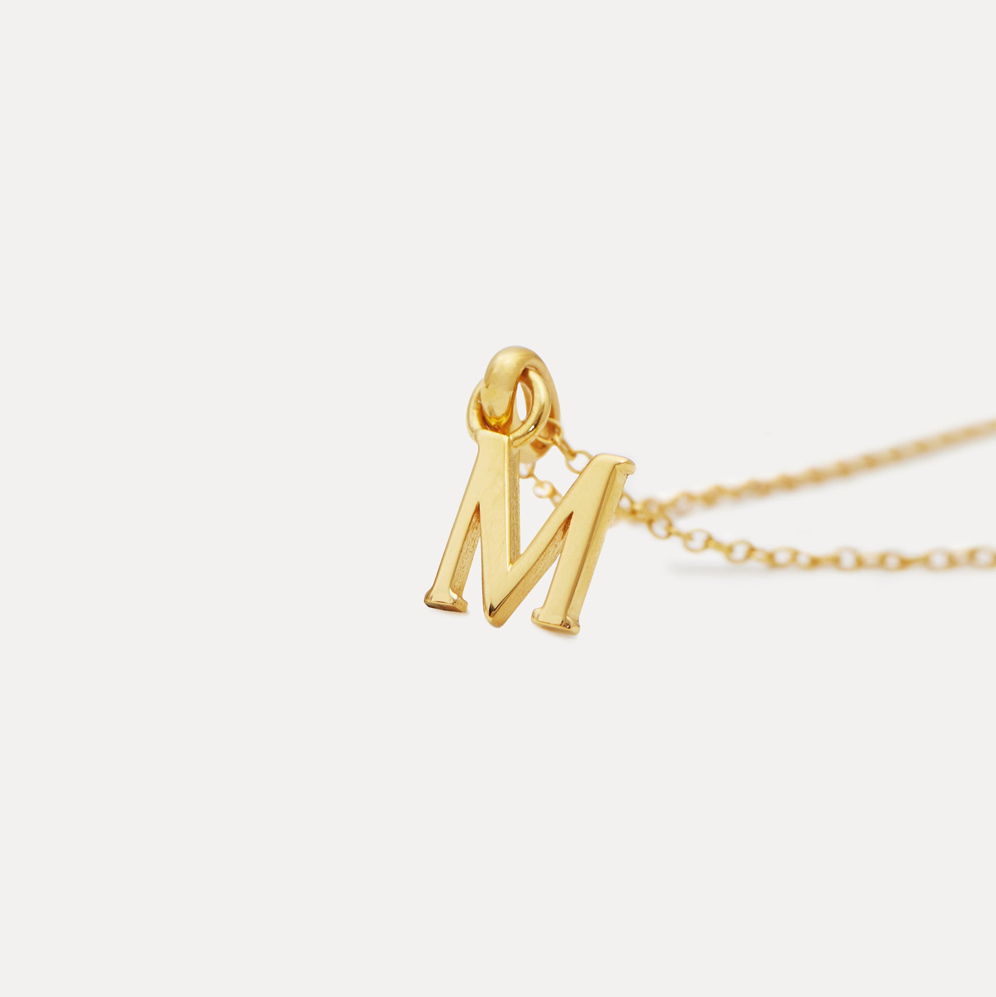 Stilnest Mini Initial Kette Buchstabe Gold Vermeil 45cm