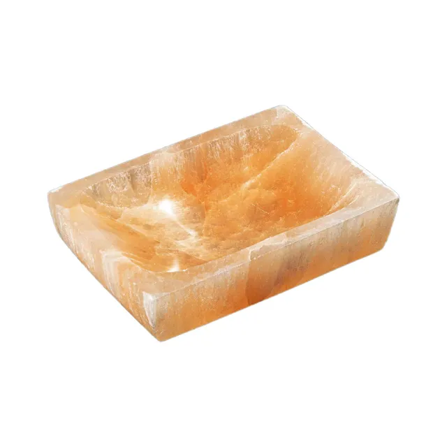 NKlaus Healing Crystals Orange Selenit Schale 12cm rechteckig