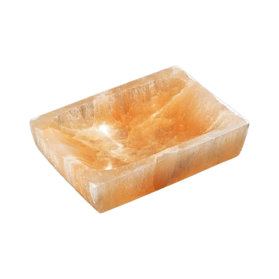 NKlaus Healing Crystals Orange Selenit Schale 12cm rechteckig