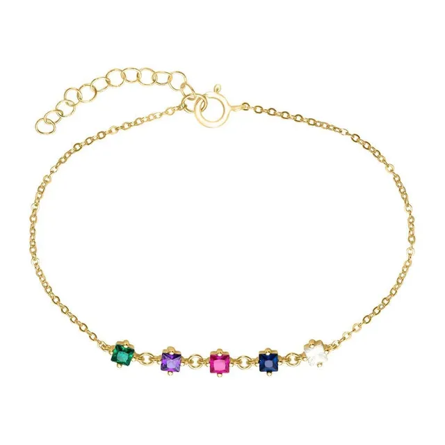 JEWLIX Armkette Gold 925 Silber Zirkonia bunt Damen