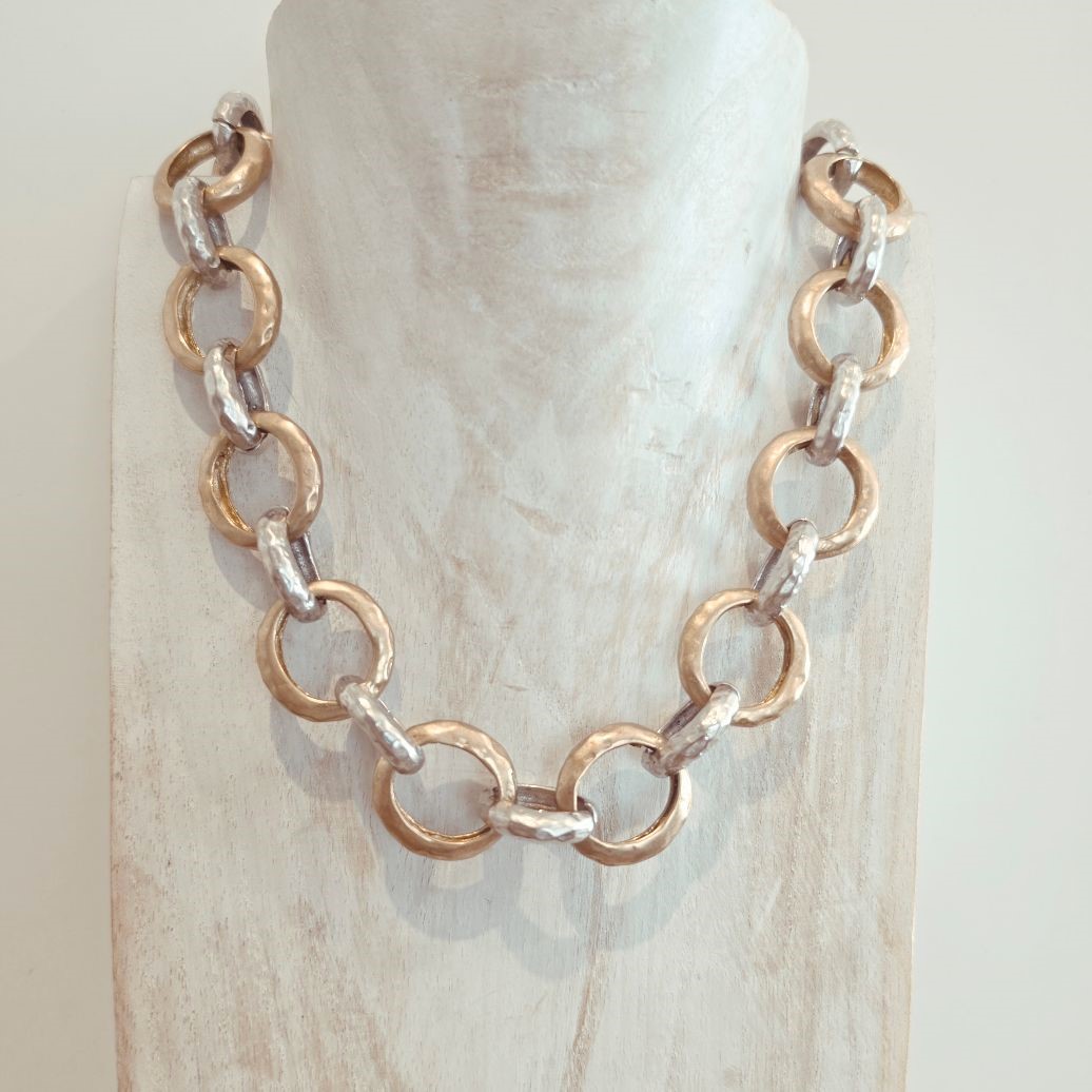 Alevá Bijoux Itaca Bicolor Halskette Bronze Silber 45 cm