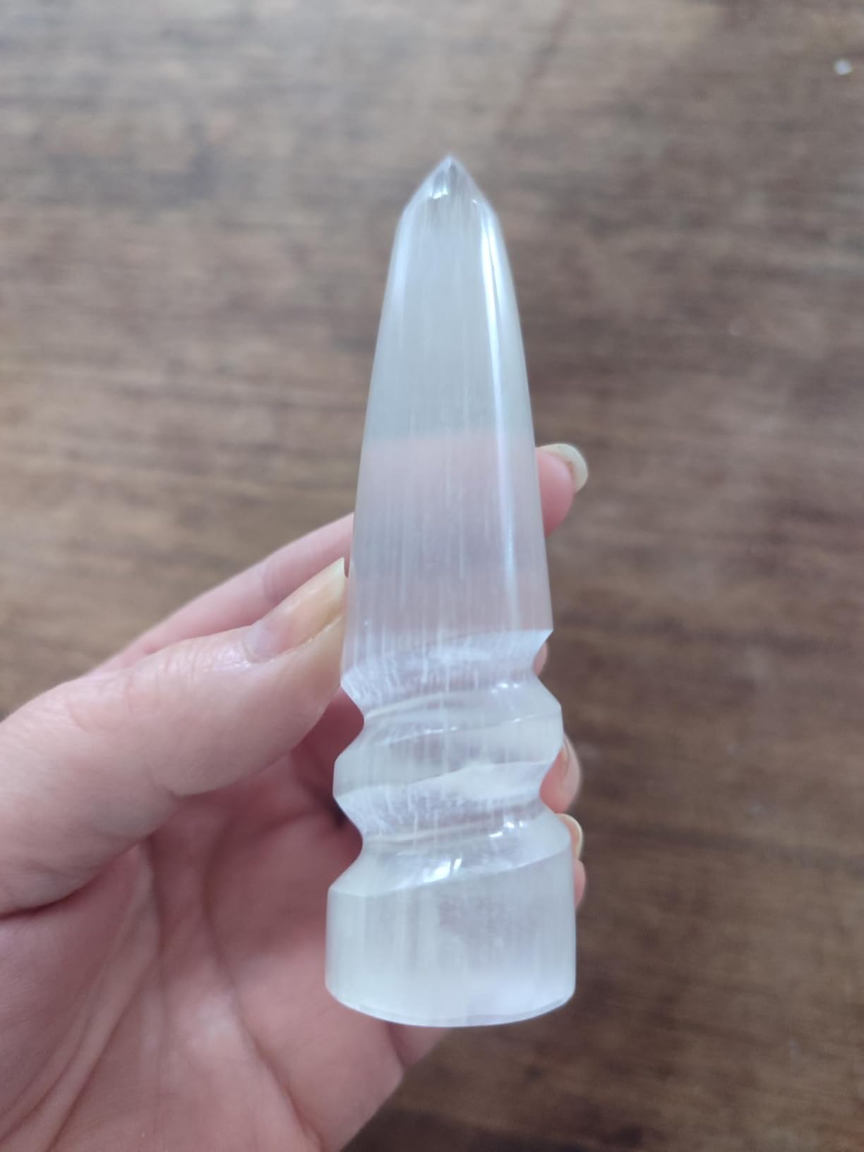 NKlaus Healing Crystals Selenit Obelisk Turm 10 cm Spiral 47 g