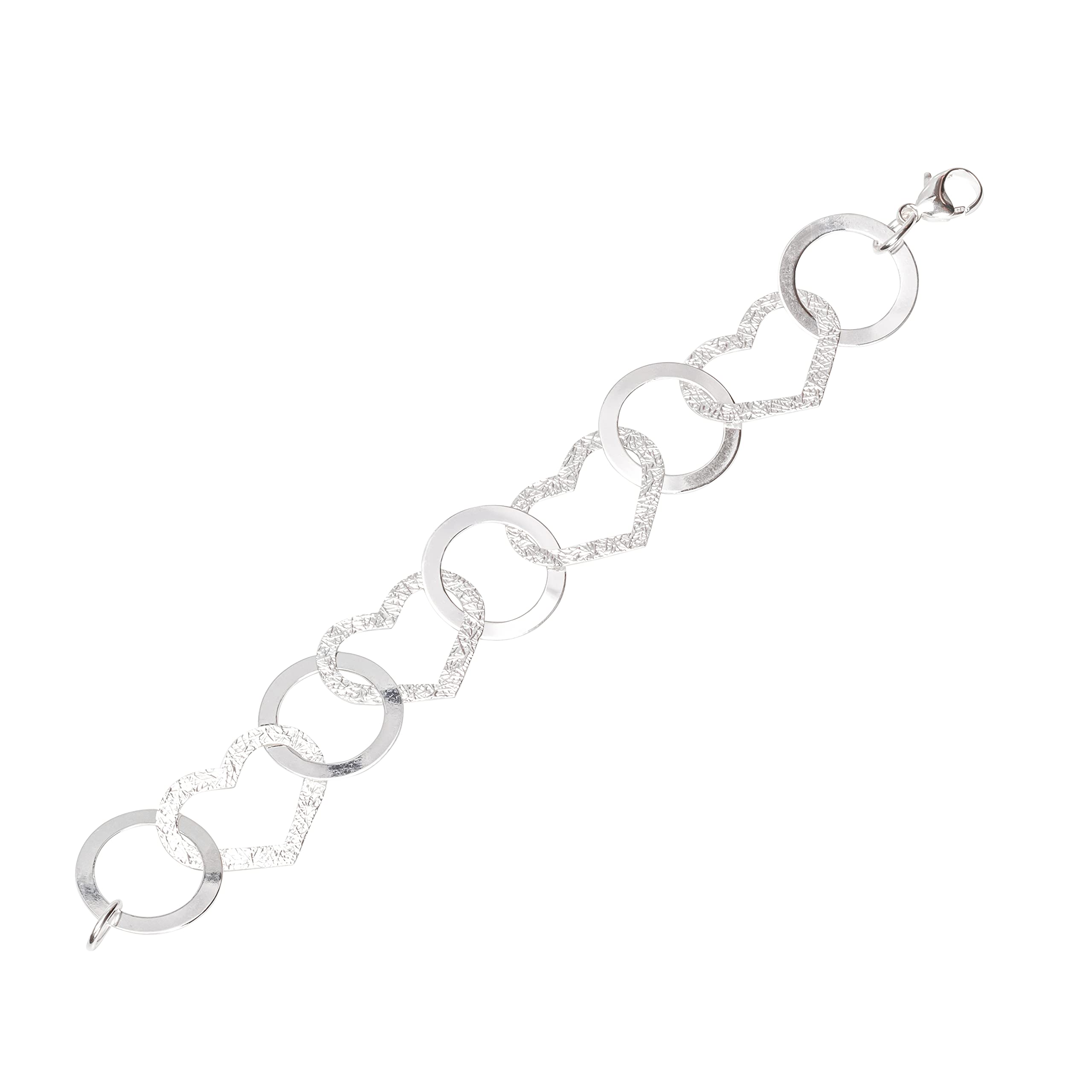 NKlaus Luna Armband Silber 925 Herz Kreis 20cm Damen
