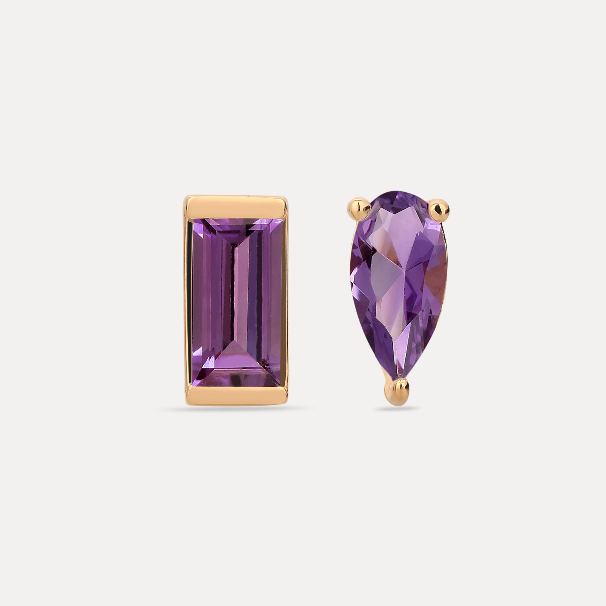 Stilnest Balance Ohrstecker 585 Gold Ohrringe Amethyst