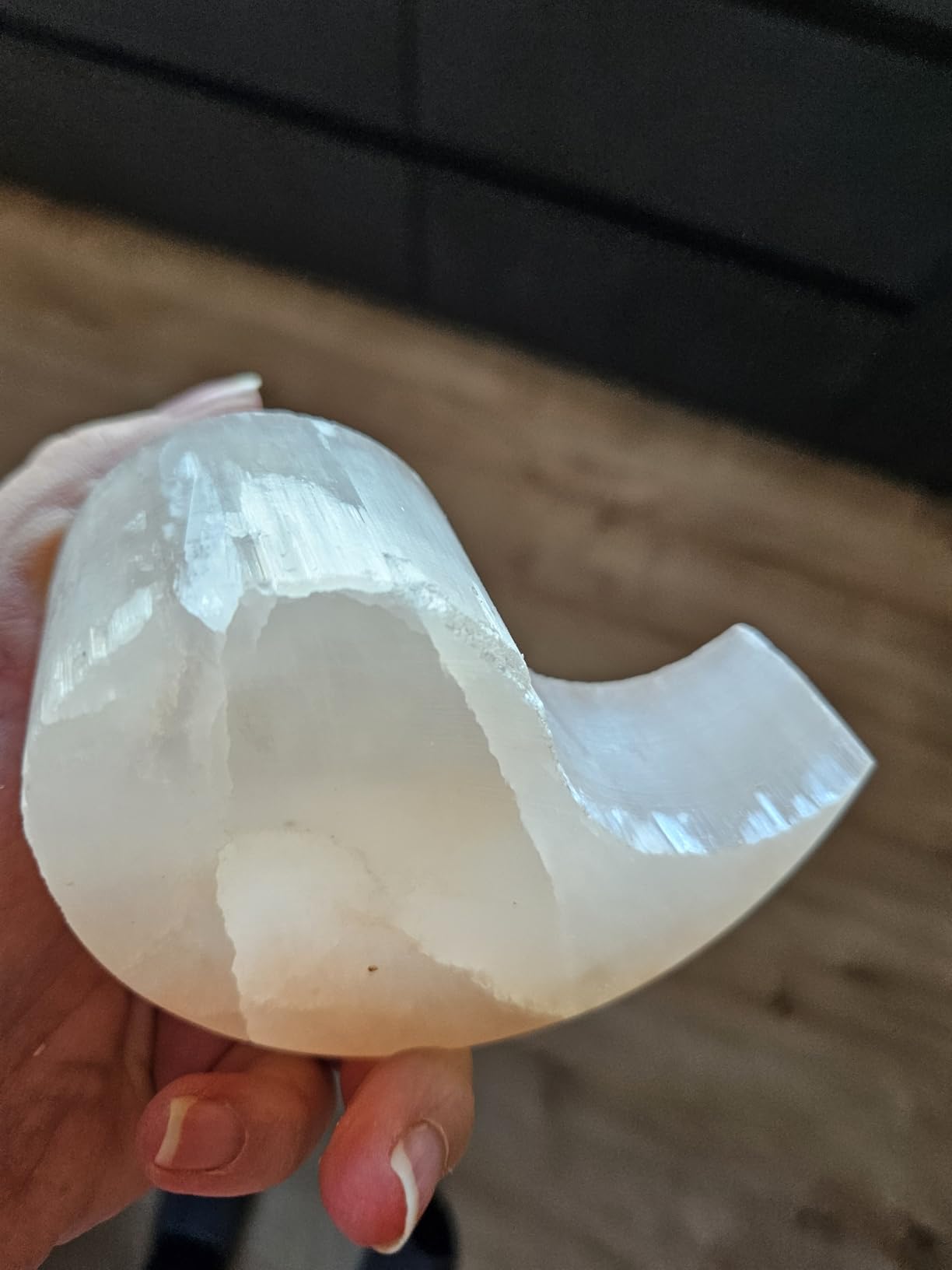 NKlaus Healing Crystals Yin Yang Teelichthalter Selenit 11 cm