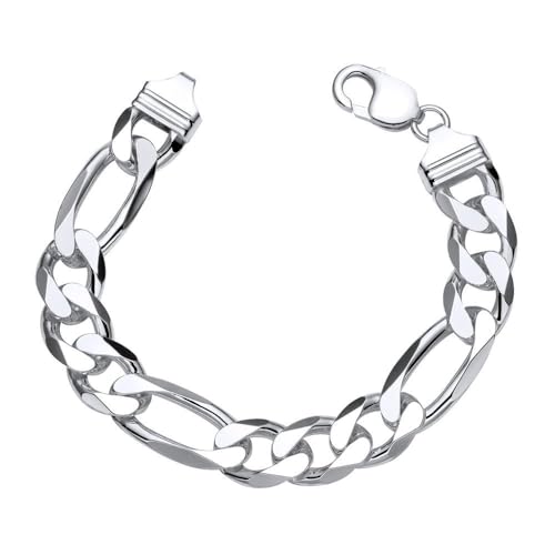 JEWLIX Panzerarmbänder FA0130 Figaroarmband Silber 21 cm 13 mm