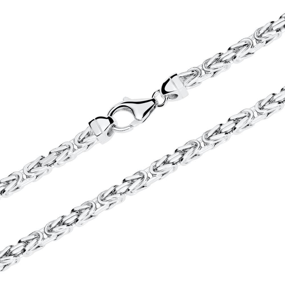 JEWLIX Königskette 925 Silber 4mm 45cm Halskette