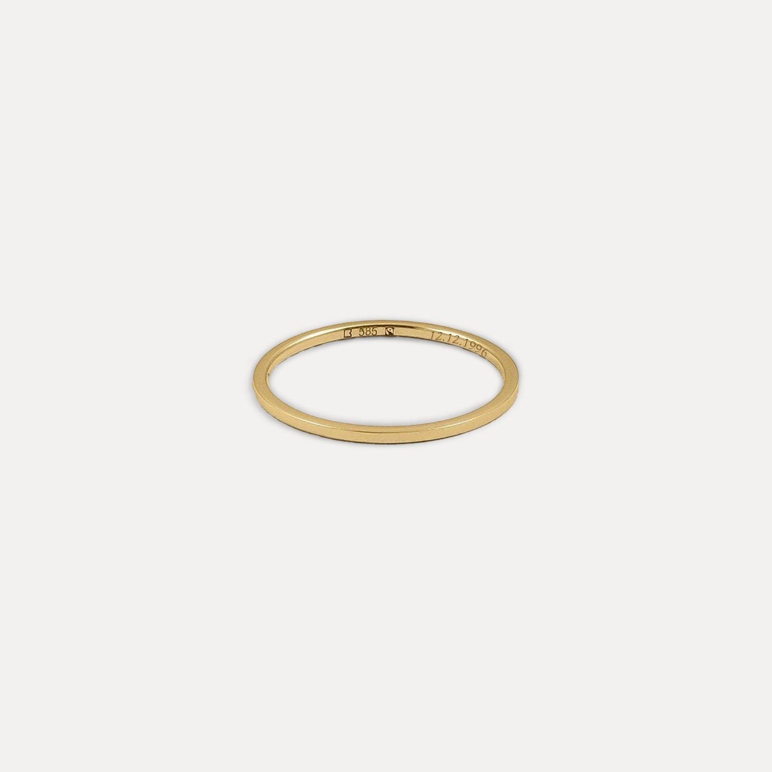 Stilnest Simple Square Fair Band Ring 585 Gold 56