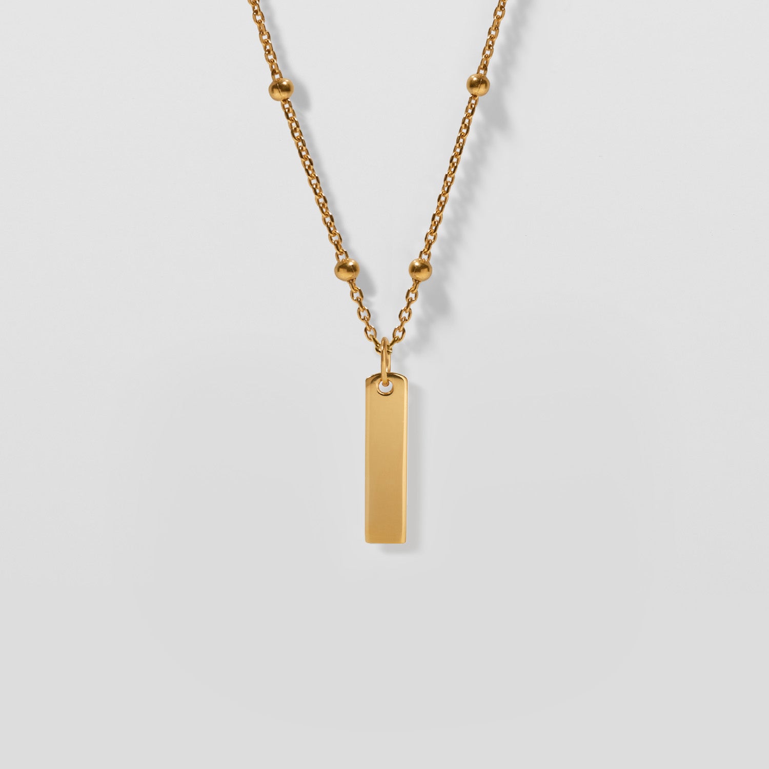 Stilnest Engravable Bar Kette 24k Gold Vermeil 45cm Anker