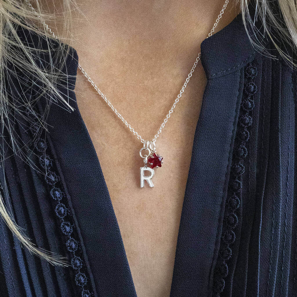 Joy by Corrine Smith Stern Halskette Initiale Silber Zirkon