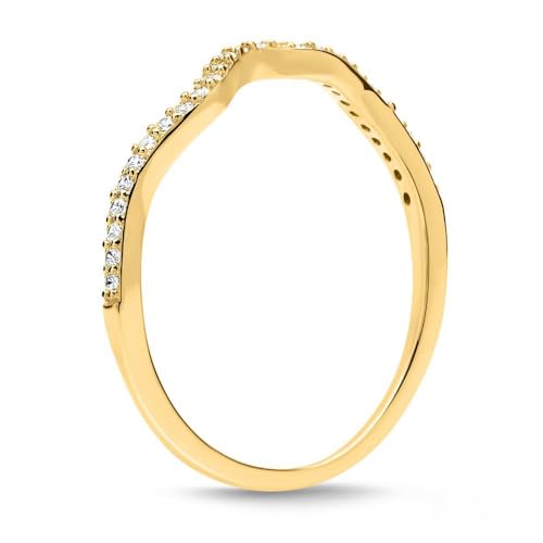 JEWLIX SR0383-G Ring 925 Silber Zirkonia geschwungen