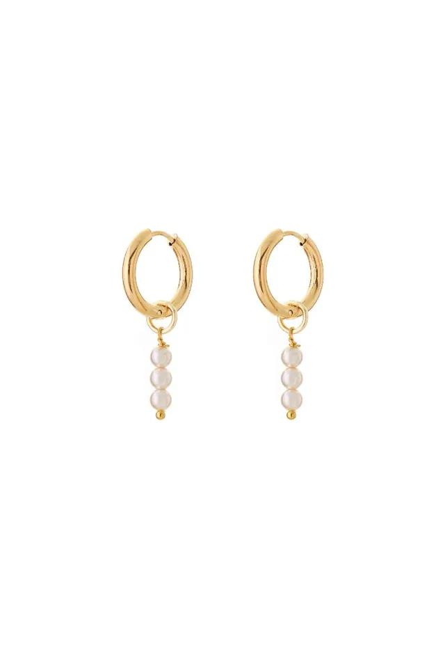 JOY by Corrine Smith Bridesmaid Ohrringe Gold Perle Huggie