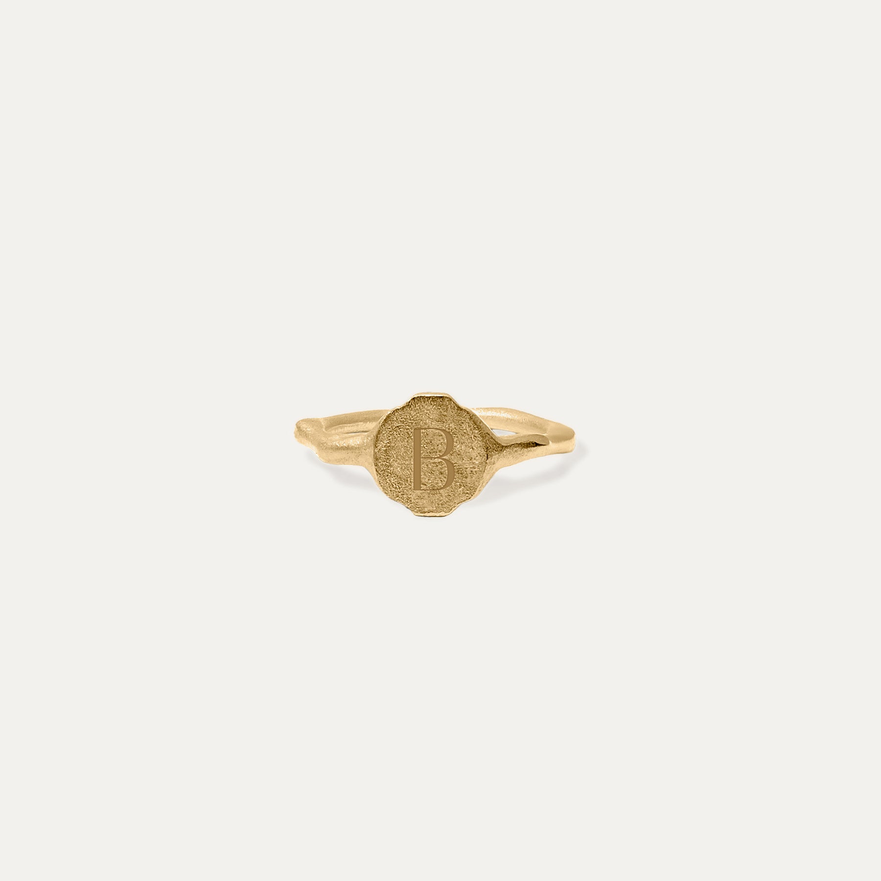 Stilnest Fluid Siegelring Ring Gold 14k Massivgold Matt