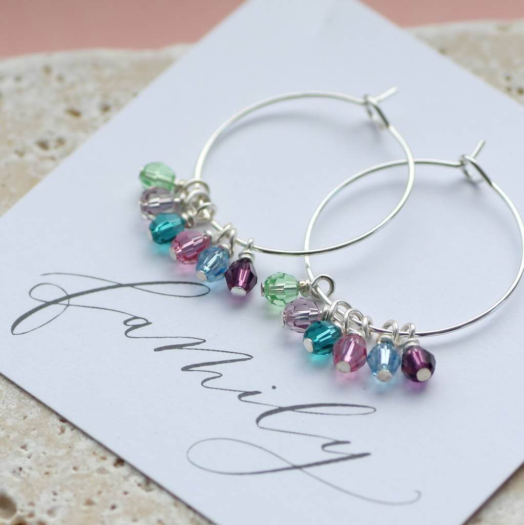 Joy by Corrine Smith Family Birthstone Creolen Silber