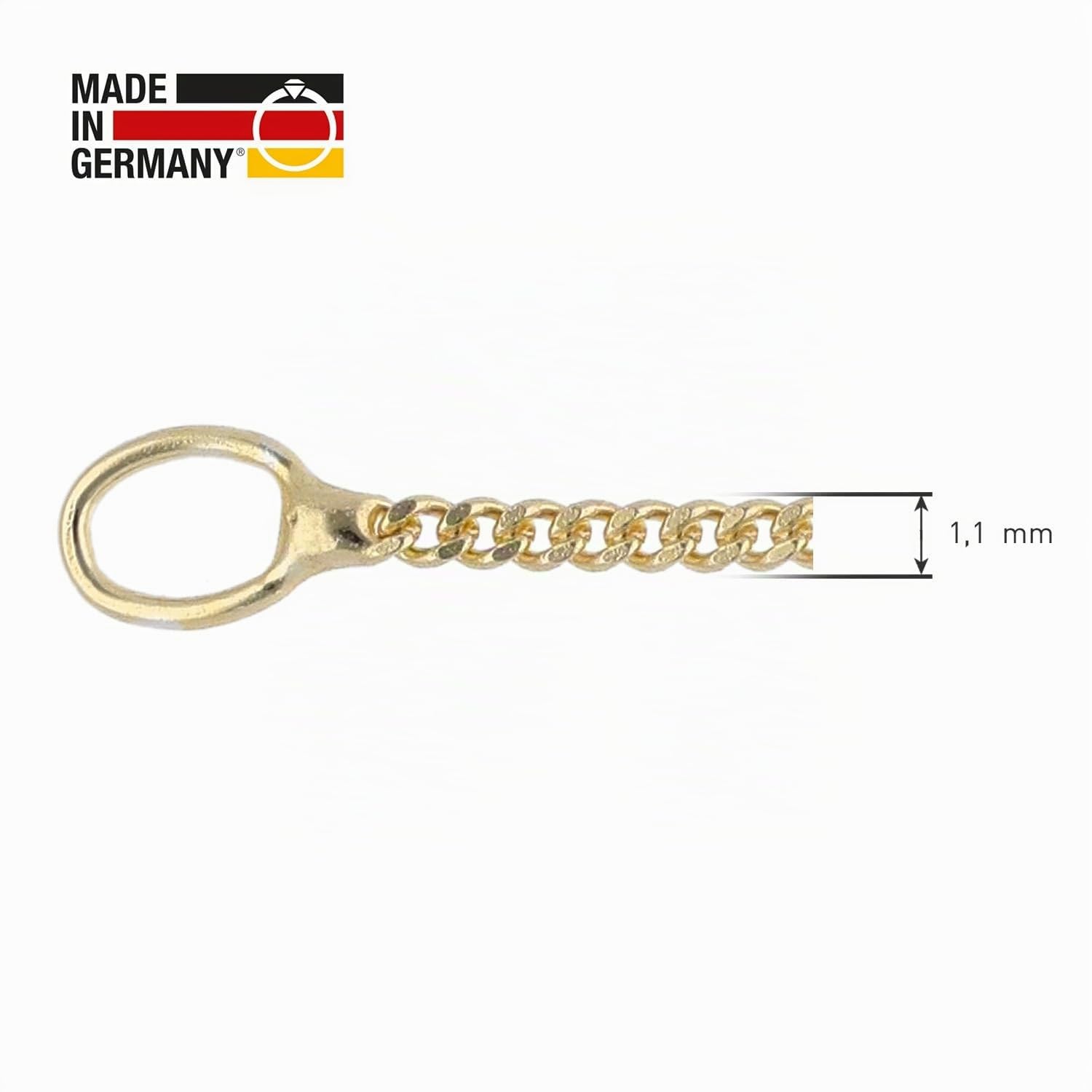 trendor Halsketten Panzerkette 925 Silber vergoldet 45 cm 1,1 mm