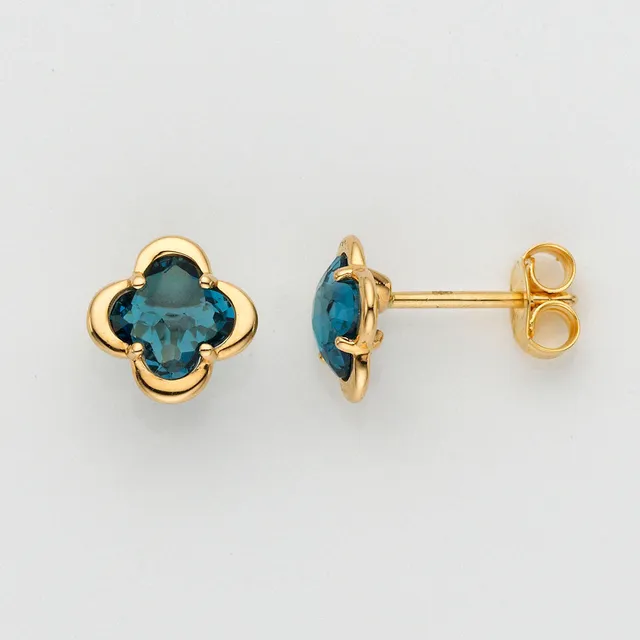Eugen Rühle Ohrschmuck 80.4900.540-100 Ohrringe London-Blautopas Gold