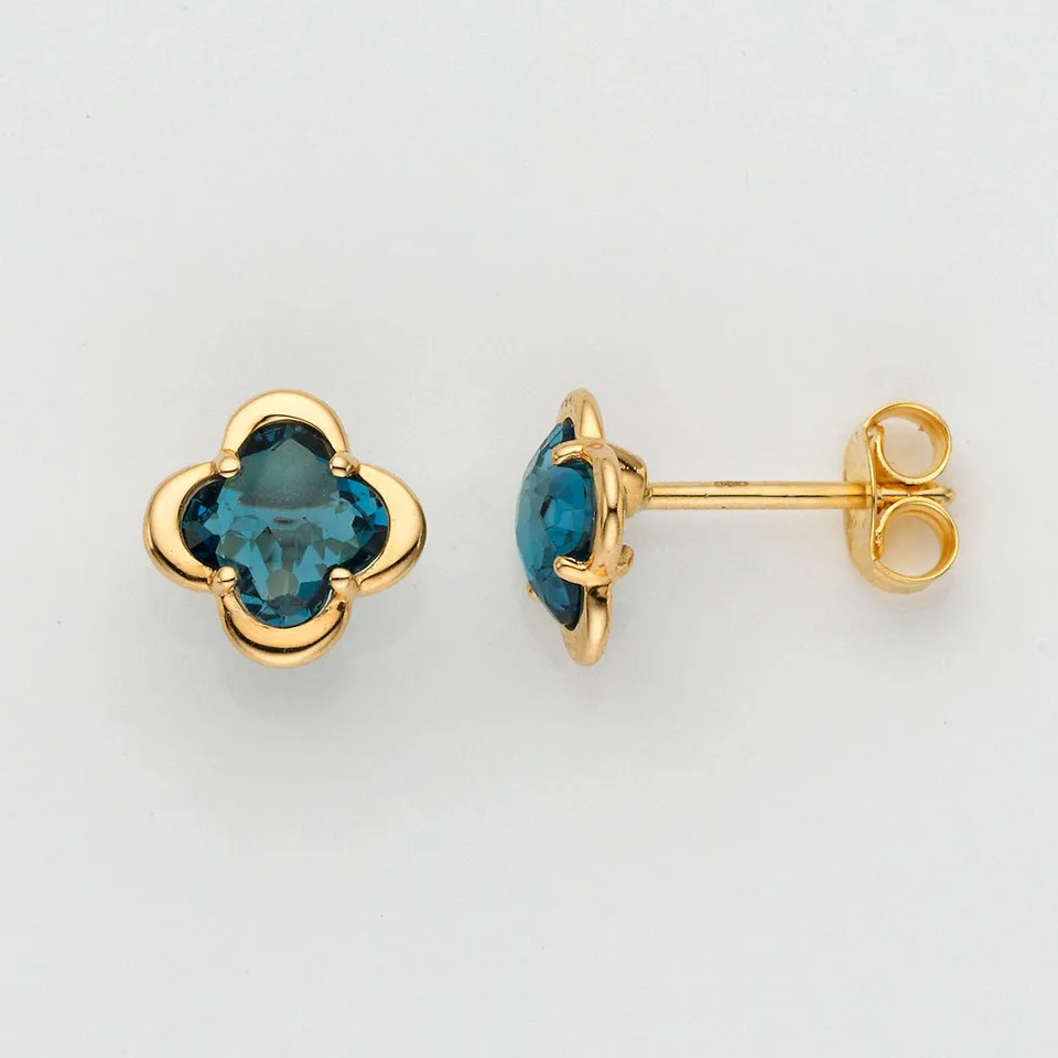 Eugen Rühle Ohrschmuck 80.4900.540-100 Ohrringe London-Blautopas Gold