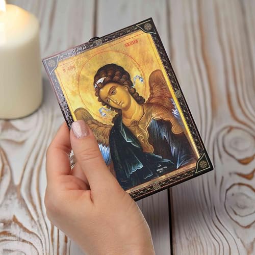 NKlaus Religious Icons Erzengel Gabriel Ikone Holz 9,7x13,5cm