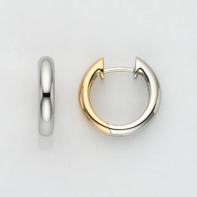 Eugen Rühle Creolen 3x15mm gewölbt Ohrringe Gelbgold 585