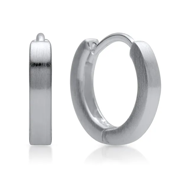 JEWLIX Ohrstecker Mattierte 925 Silber Creolen Ohrringe