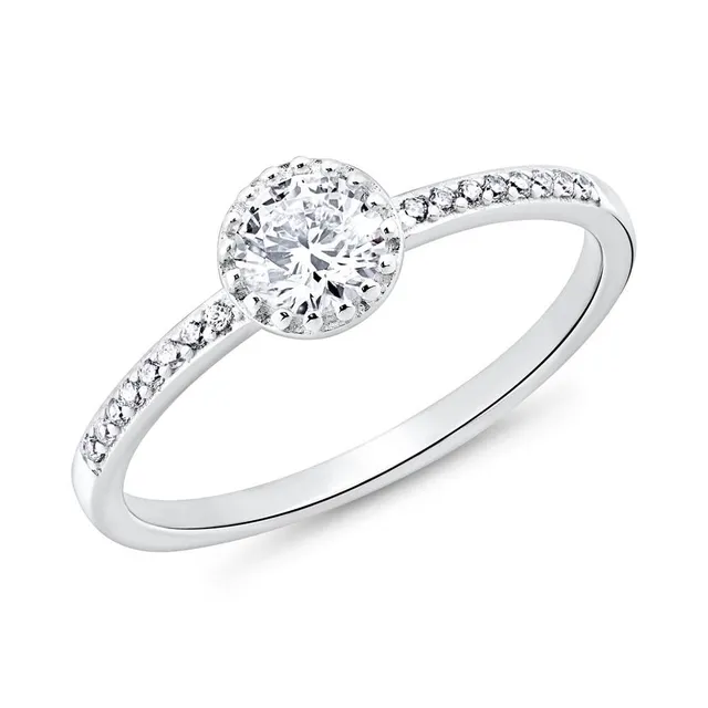 JEWLIX Verlobungsring 925 Silber Zirkonia Ring 52mm