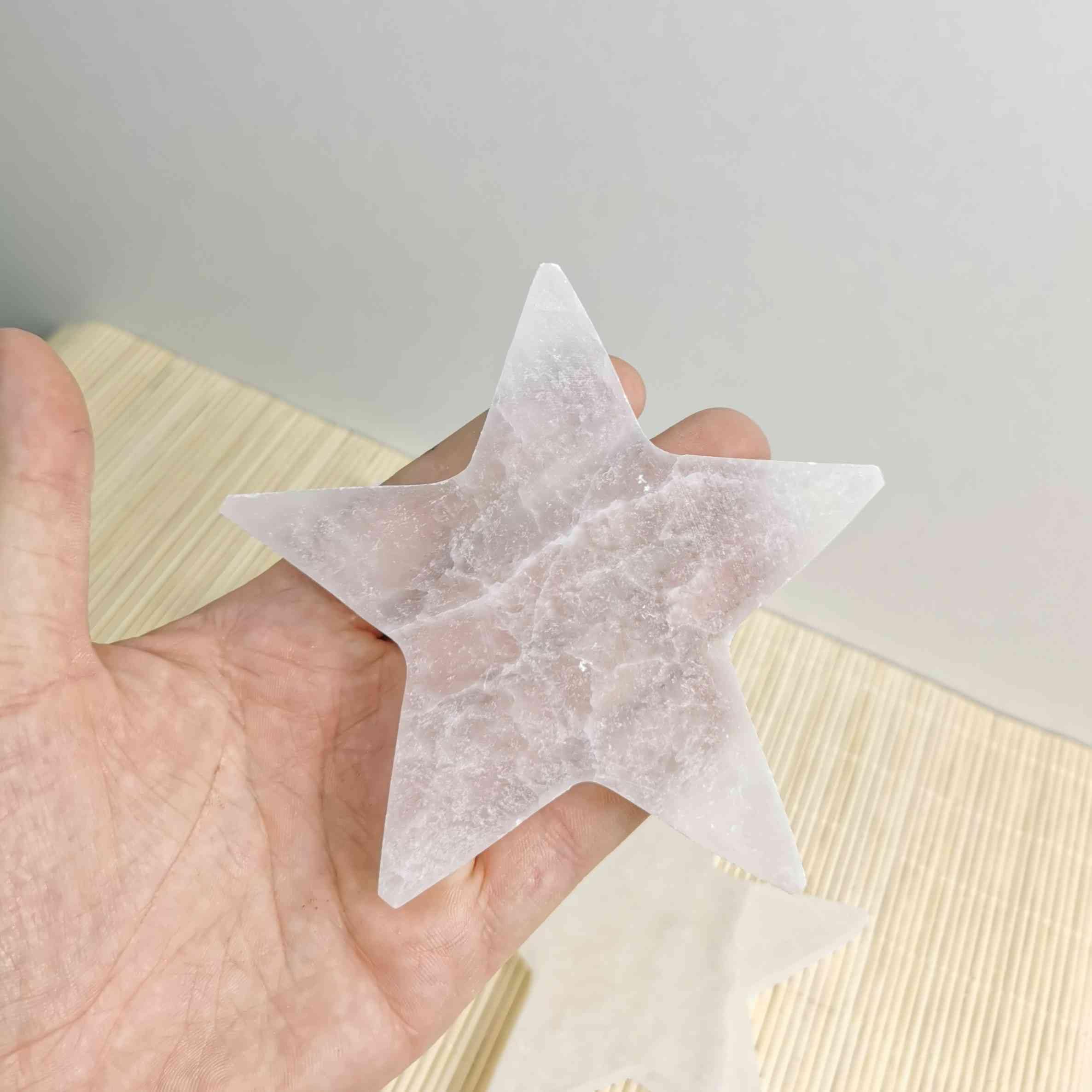NKlaus Healing Crystals Selenit Stern Platte 10 cm Aufladeplatte