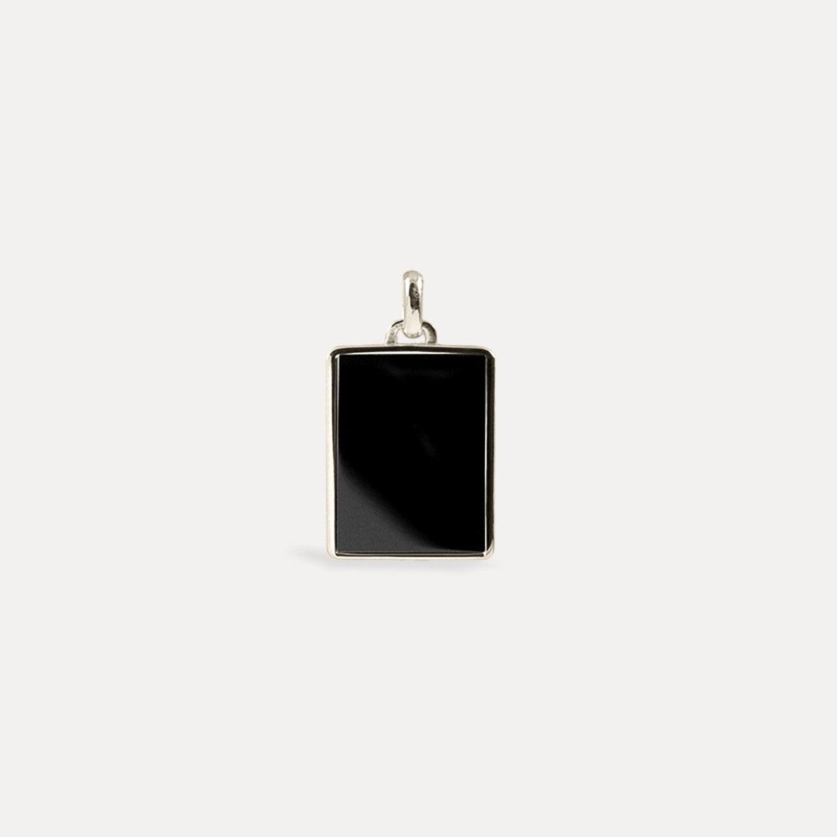 Stilnest Onyx Tag Anhänger 24k Gold Vermeil schwarz 14 mm