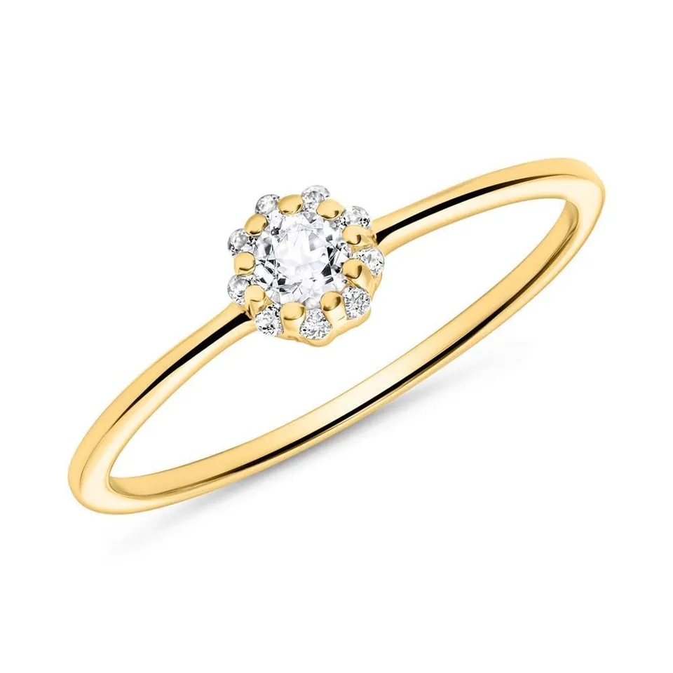 JEWLIX DR0526-G Ring Gold 585 Weißtopas 0,19ct Damen
