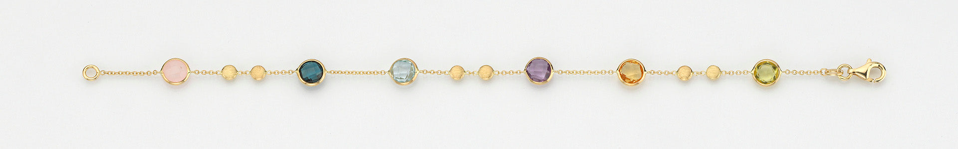 Eugen Rühle Armbänder Armband Farbsteine Goldlinsen 585 Gelbgold