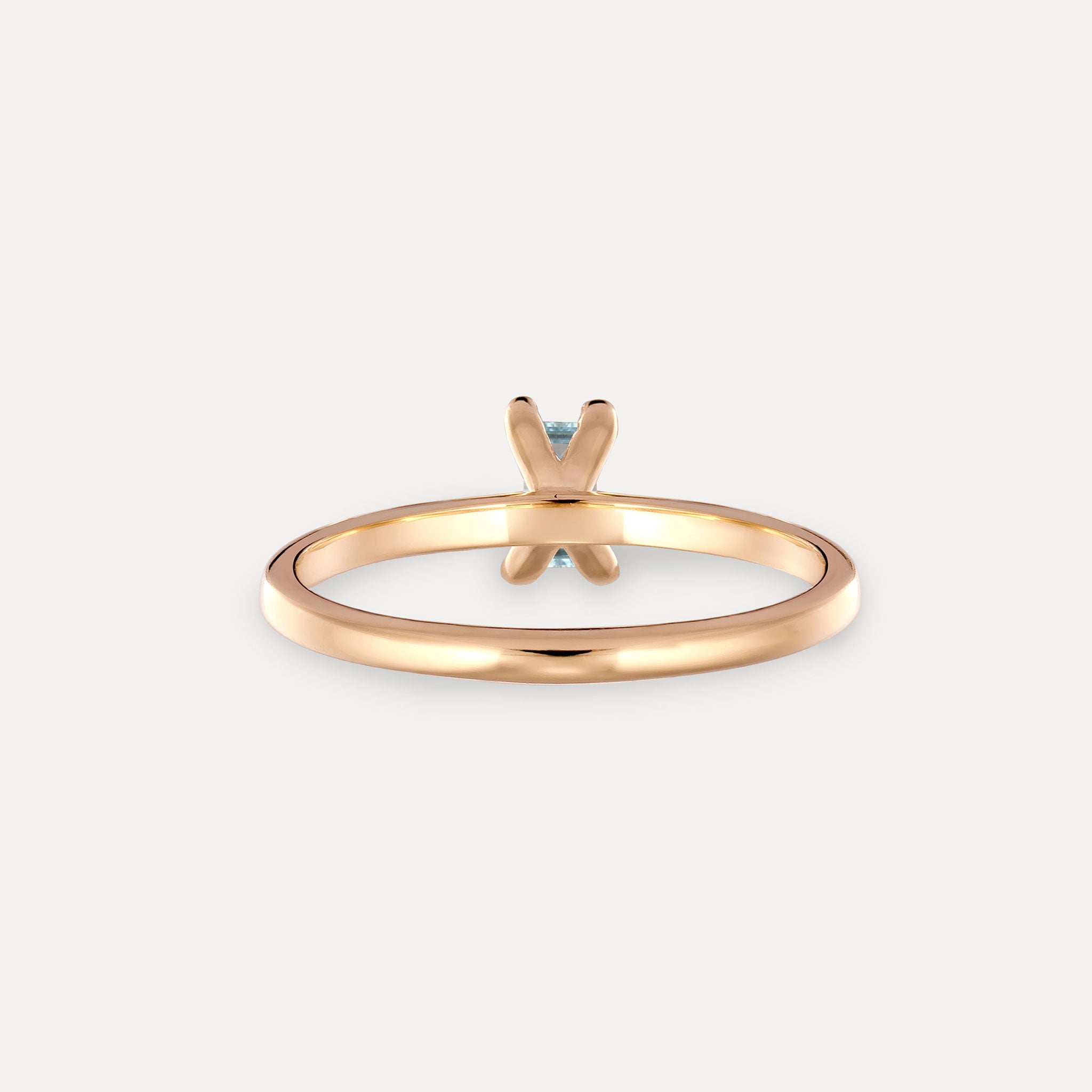 Stilnest Aquamarin Solitär Ring Baguette 585 Gold Gr.54