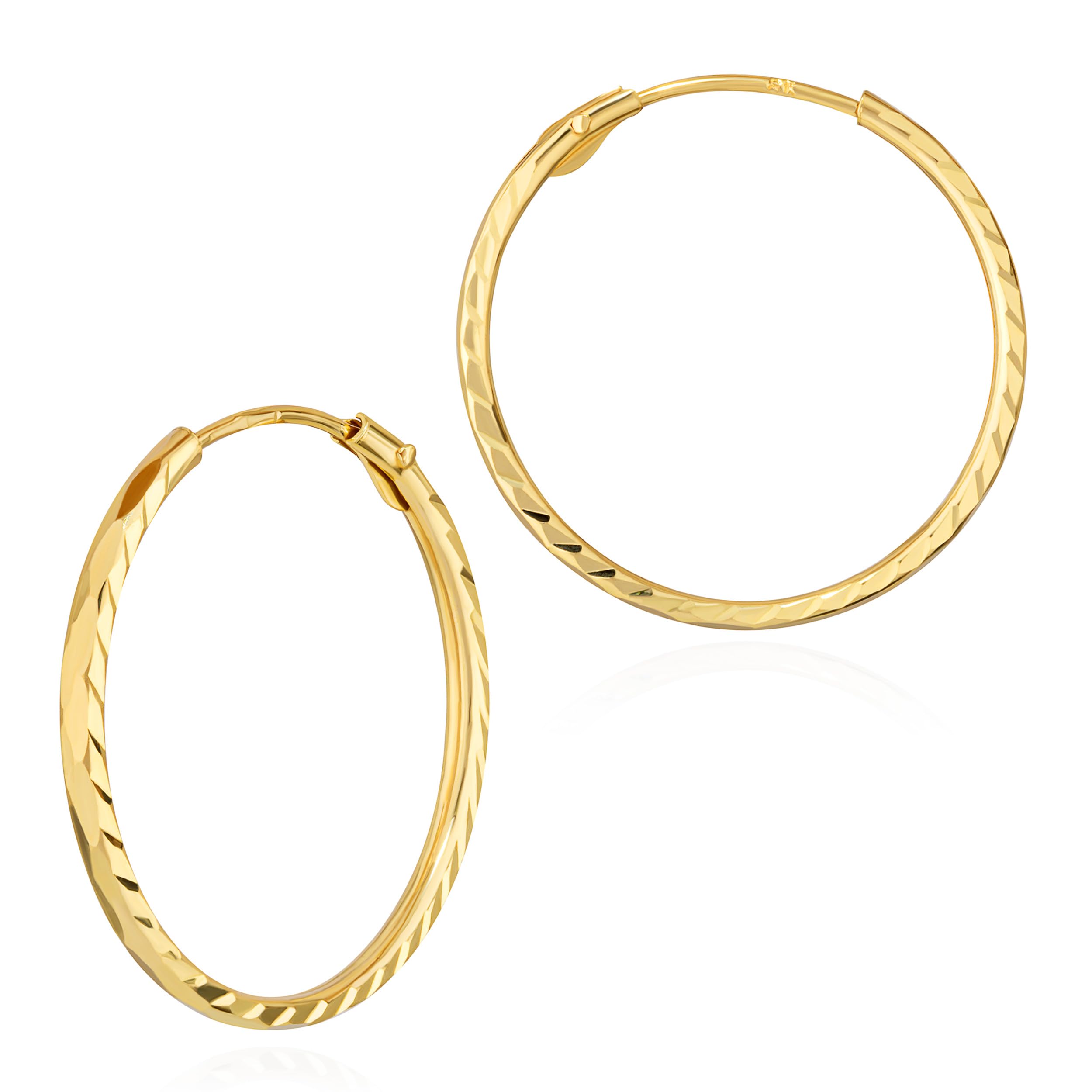 NKlaus Paar Creolen 333 Gelbgold Ohrringe 1,1 mm Gelbgold
