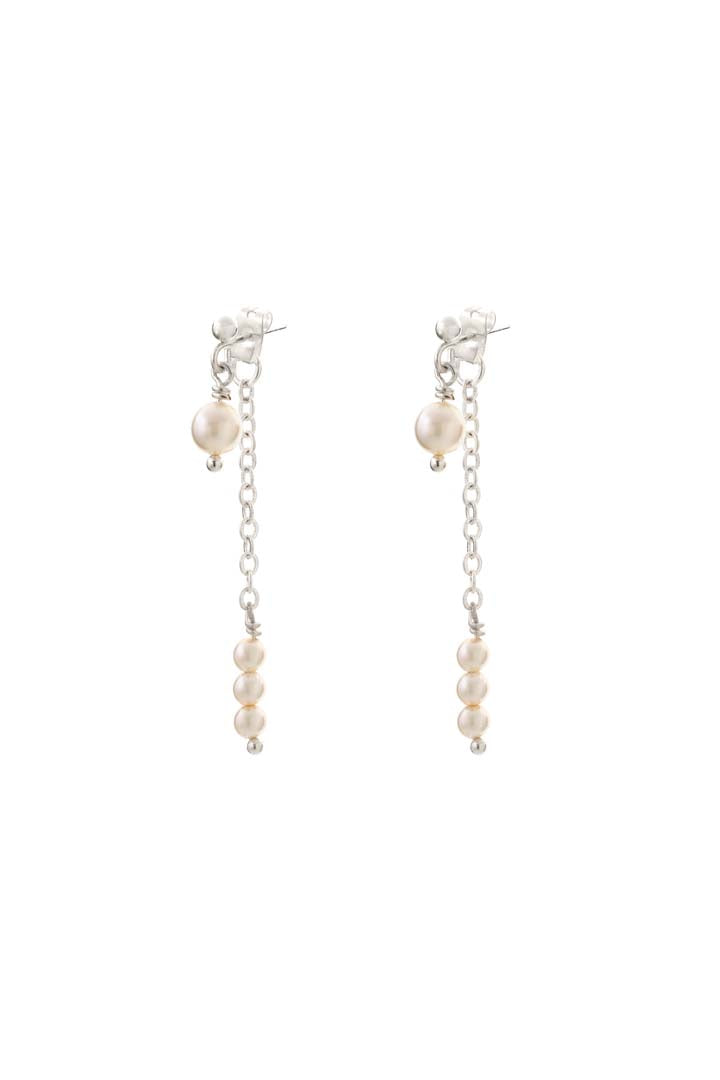 Joy by Corrine Smith Double Drop Perlen Ohrringe versilbert