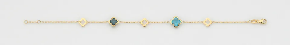 Eugen Rühle 37.4900 Armband London Blue Topas 19 cm 585 Gold