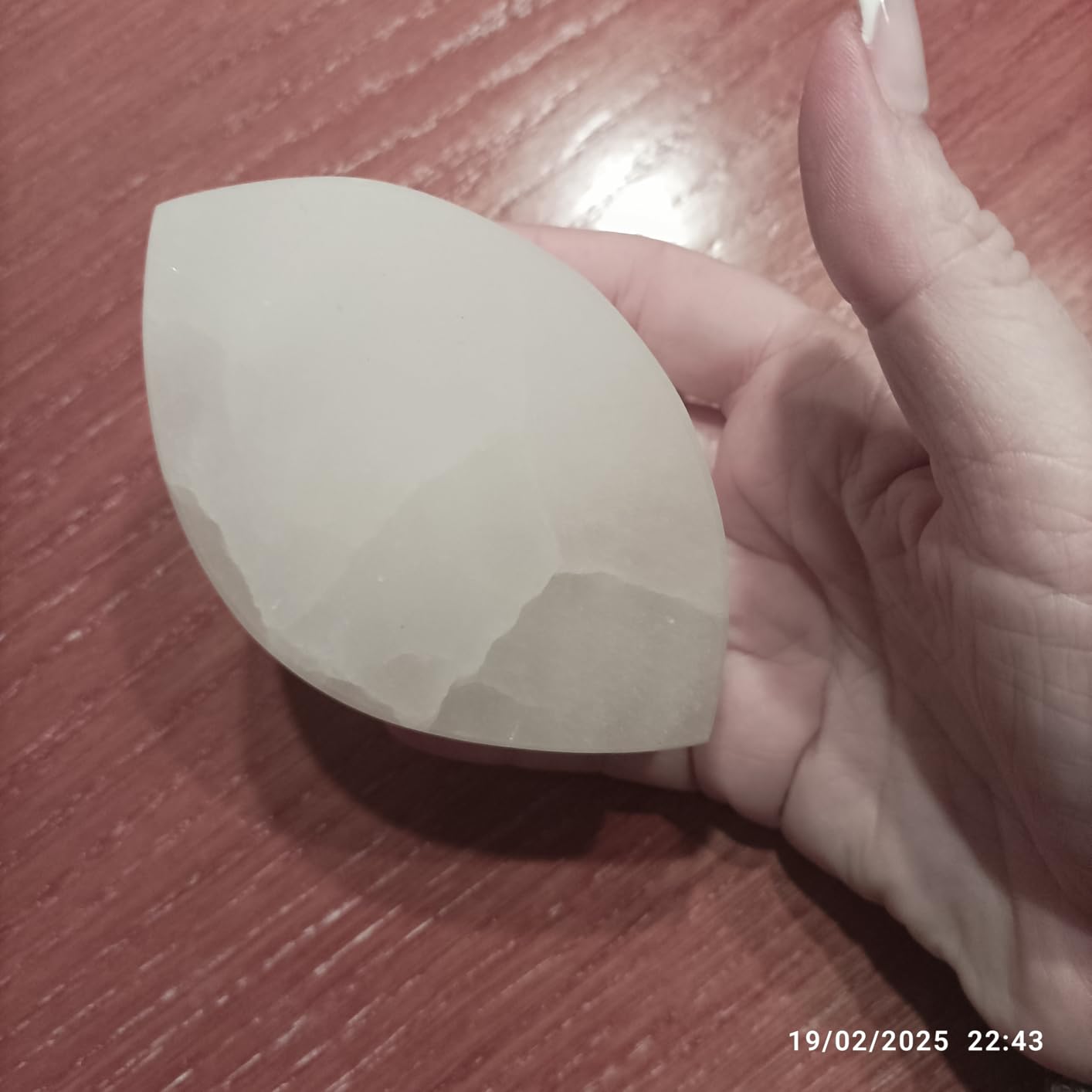NKlaus Healing Crystals Selenit Teelichthalter Auge 10,5cm Stein