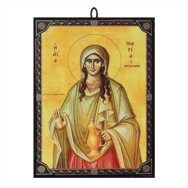 NKlaus Religious Icons Maria Magdalena Ikone Holz 9,7x13,5cm