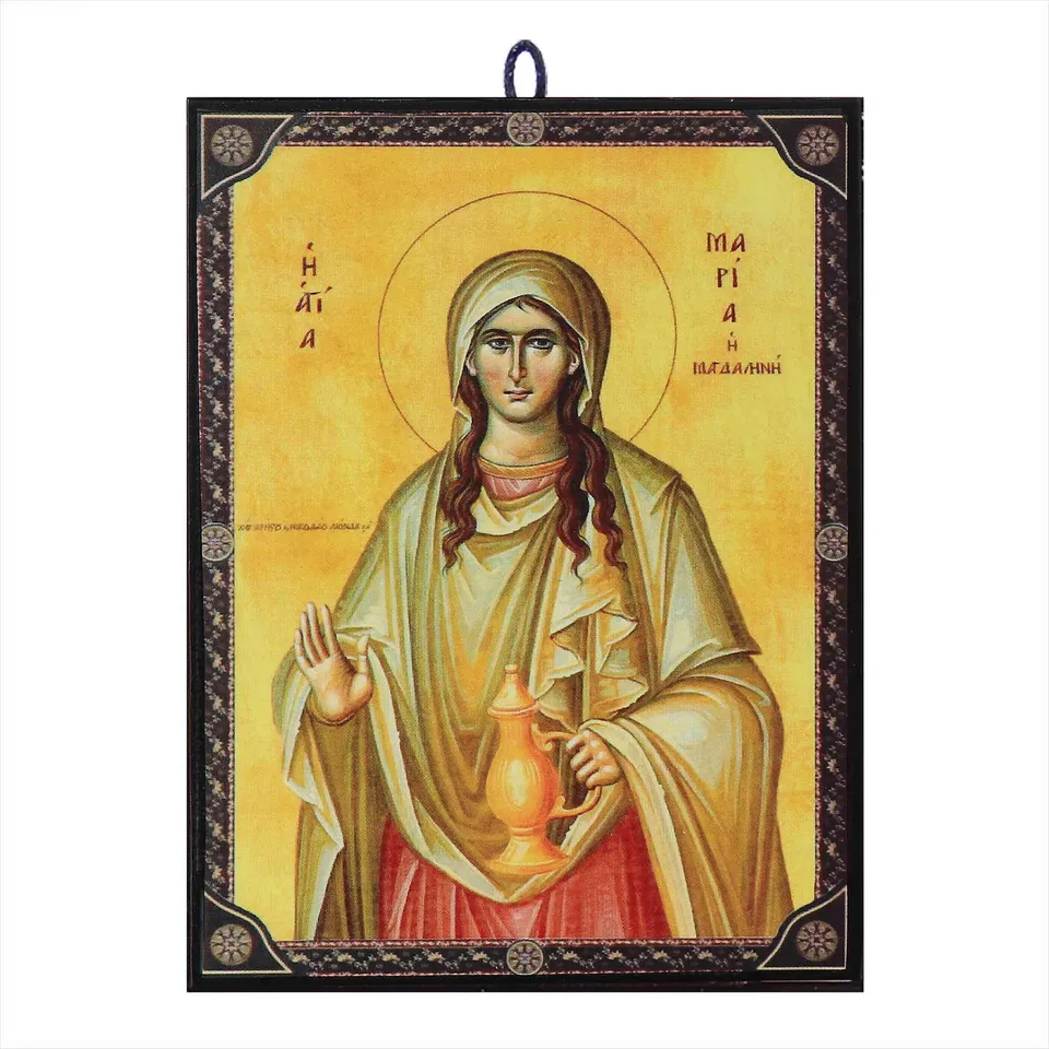 NKlaus Religious Icons Maria Magdalena Ikone Holz 9,7x13,5cm