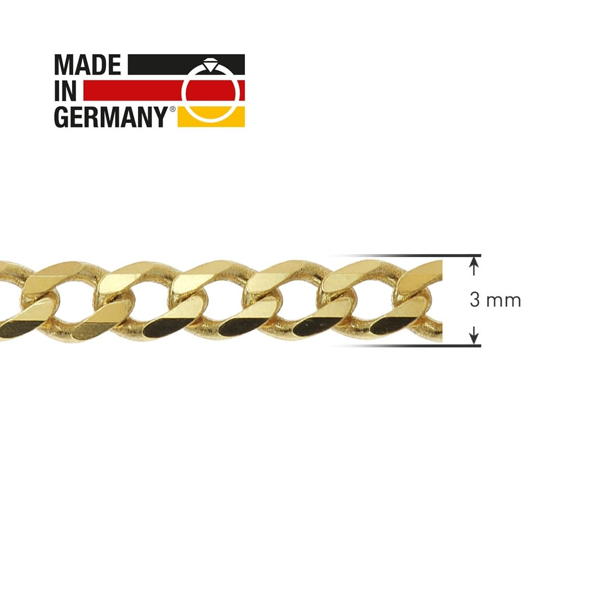 trendor Panzerkette 31033 Vergoldet Halskette 50 cm 3mm