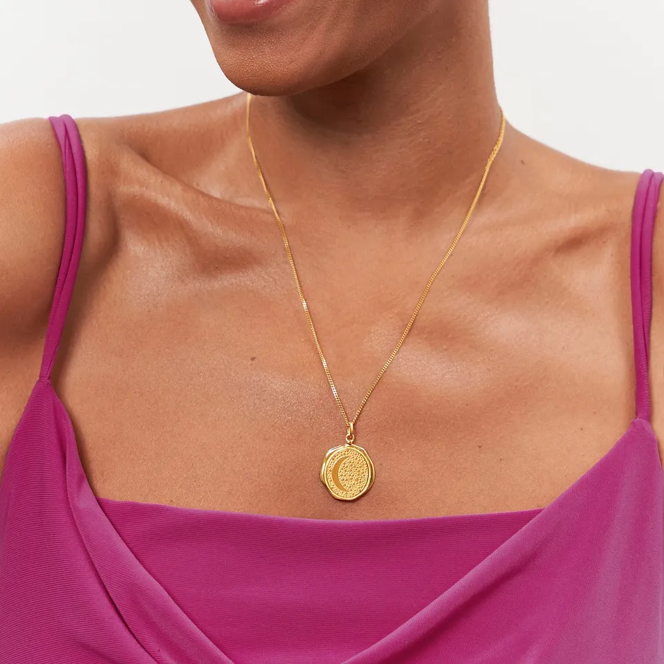 Stilnest Moon Large Seal Anhänger 585 Gold Mond