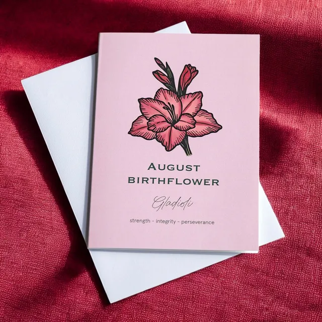 Joy by Corrine Smith Prints & Cards August Gladioli Karte