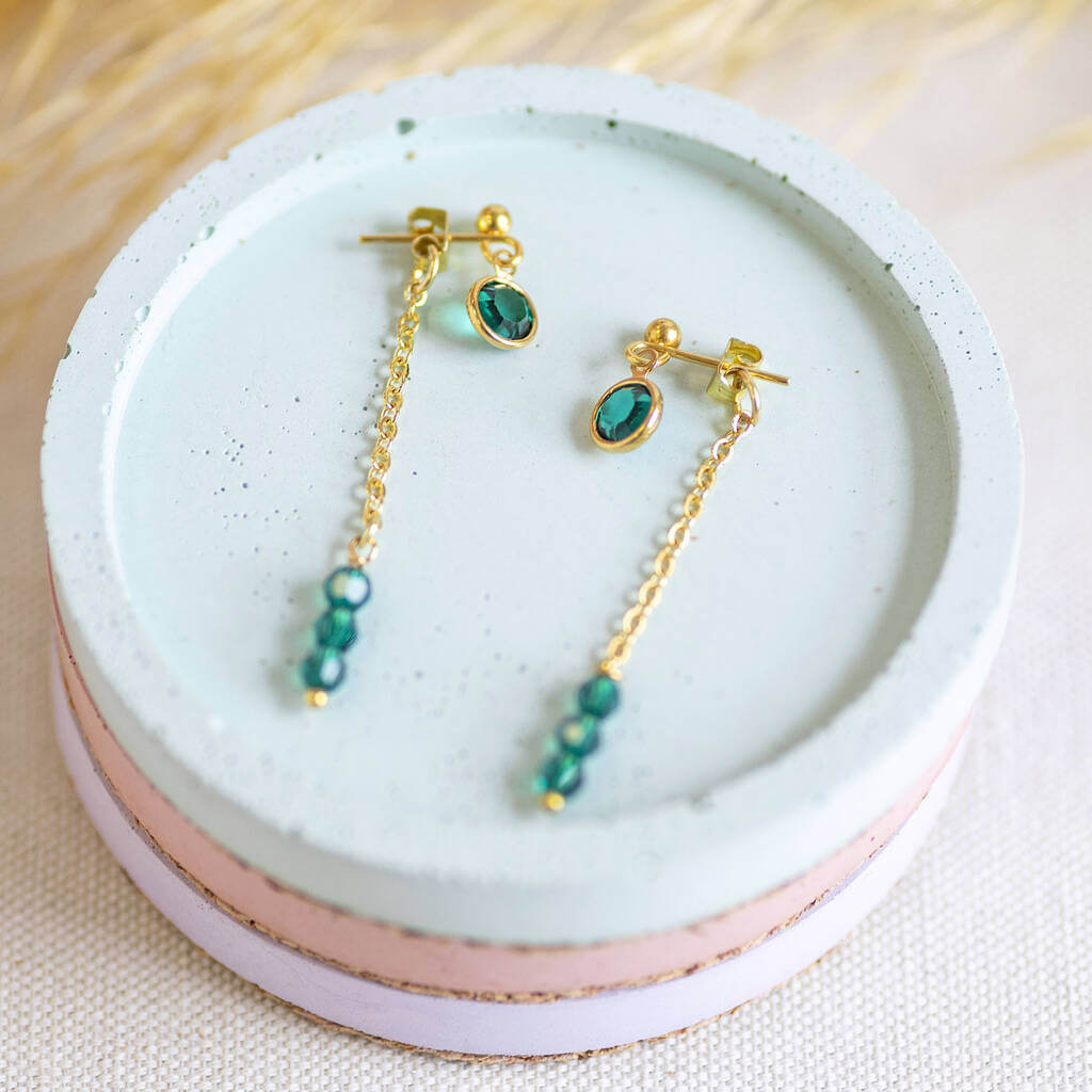 Joy by Corrine Smith Double Drop Birthstone Ohrringe Gold