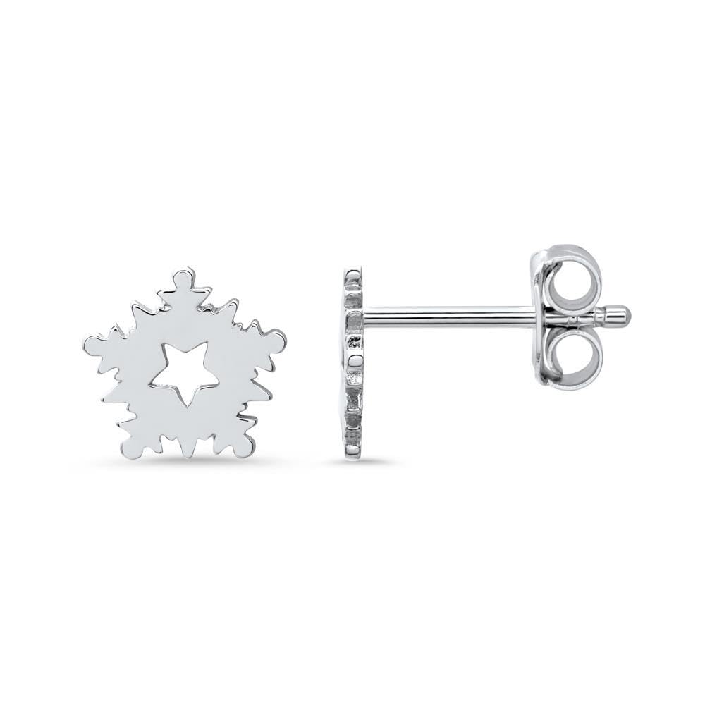 JEWLIX Schneeflocken Ohrstecker Silber 925 Eiskristall