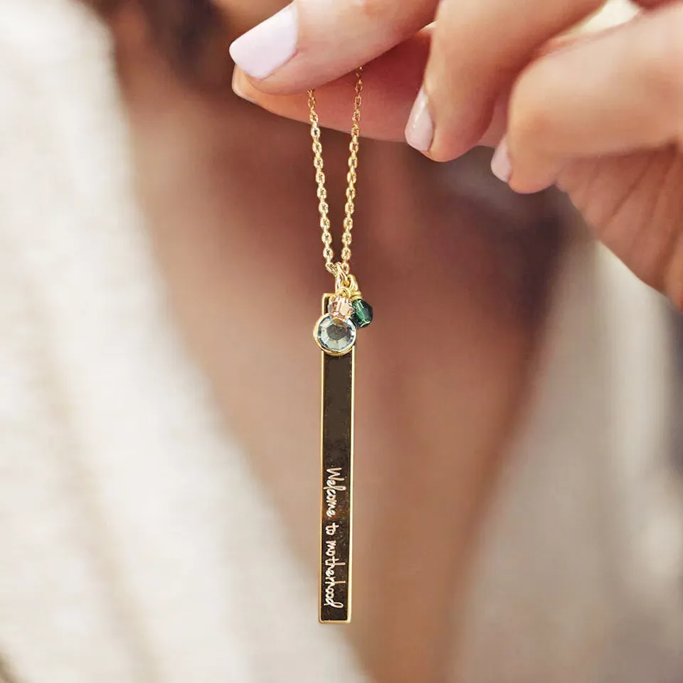 Joy by Corrine Smith Family Birthstone Bar Halskette Gold Lang