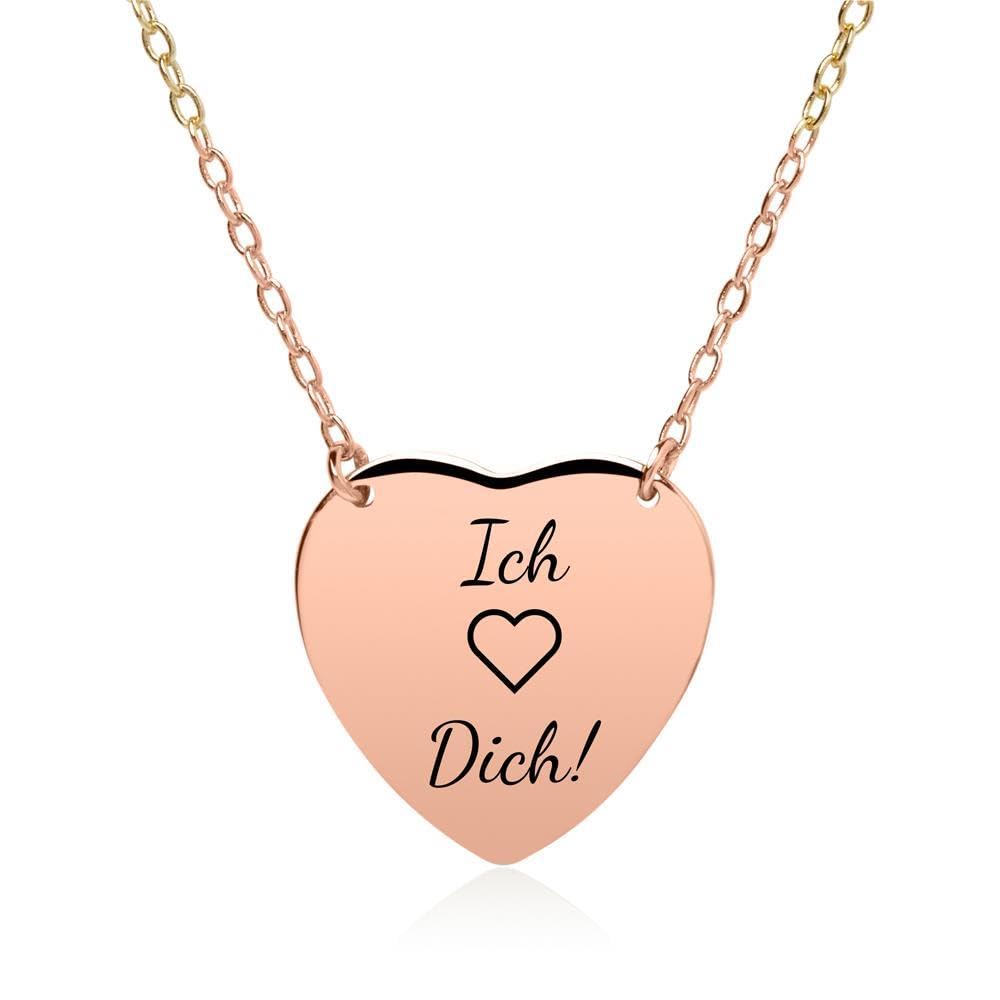 JEWLIX Ketten mit Anhänger Herzkette Roségold Herzanhänger