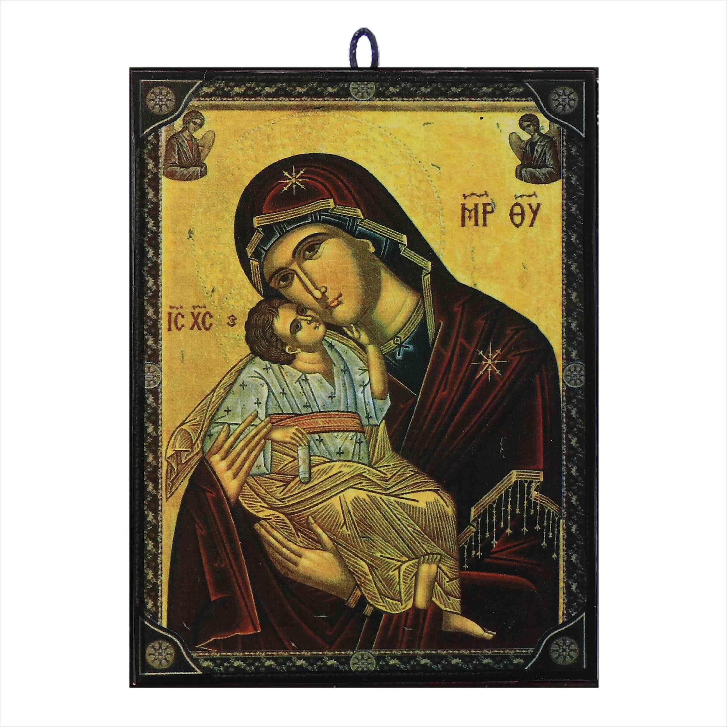 NKlaus Religious Icons Glykofilousa Ikone Holz 9,7x13,5cm