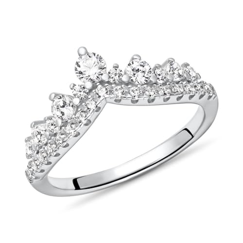 JEWLIX Damenring 925 Silber Zirkonia Ring Größe 54