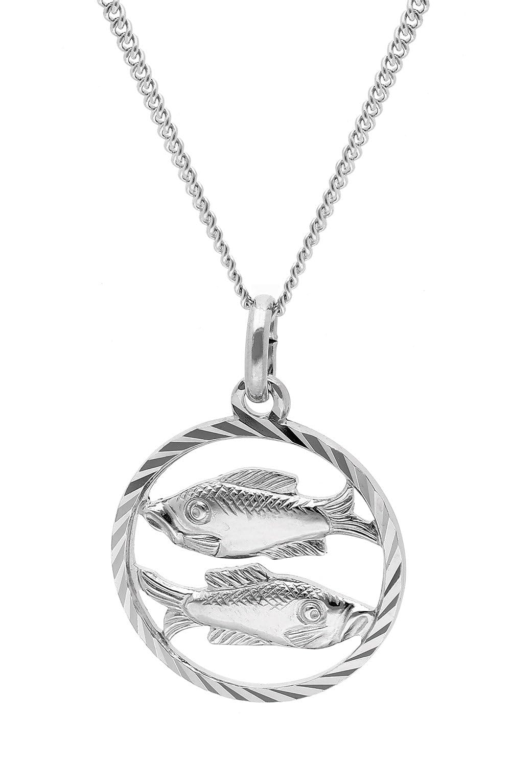 trendor Halsketten Fische Sternzeichen Kette Silber 45 cm