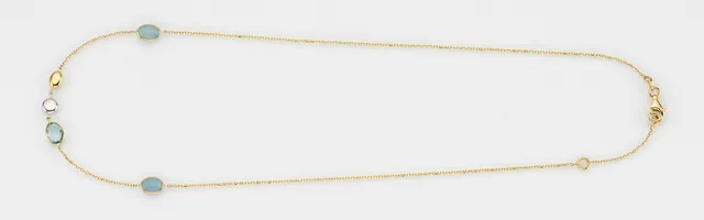 Eugen Rühle Collier Blautopas Aquamarin Halskette 585 Gold